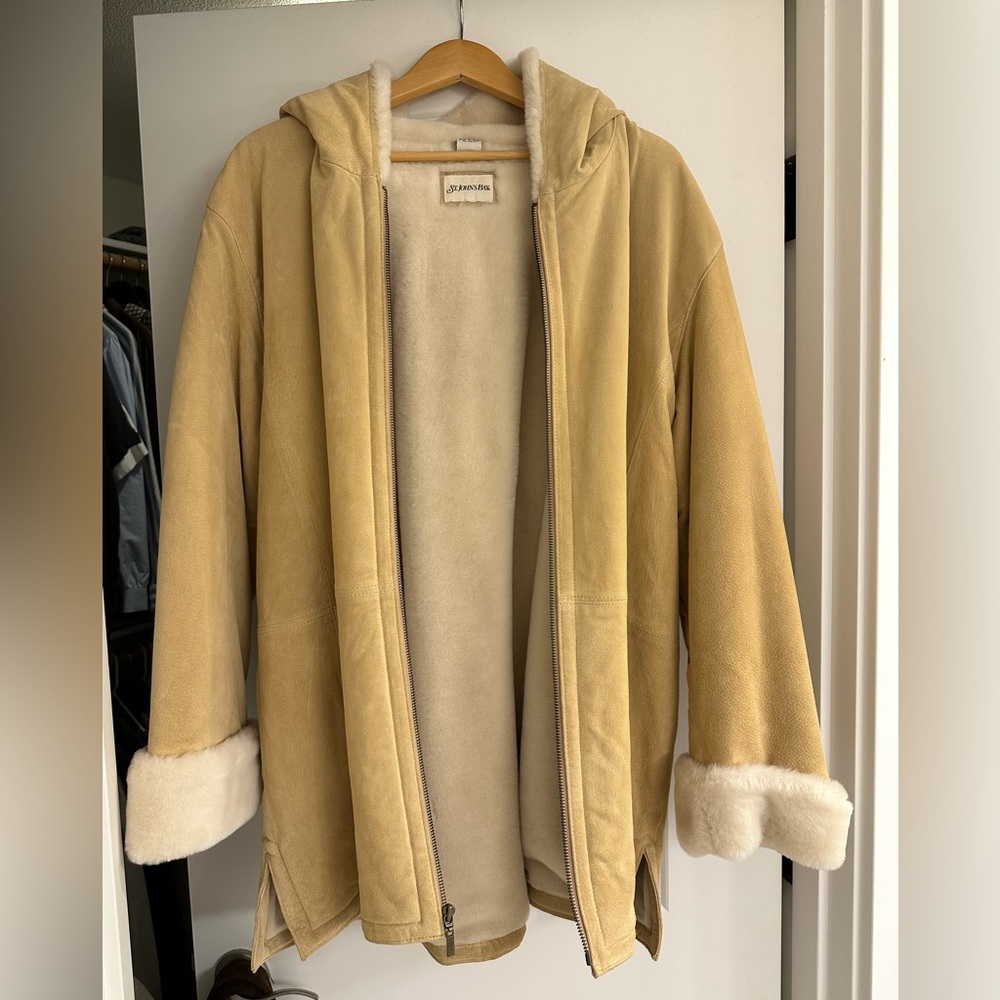 St. John's Bay Beige Faux Fur Coat